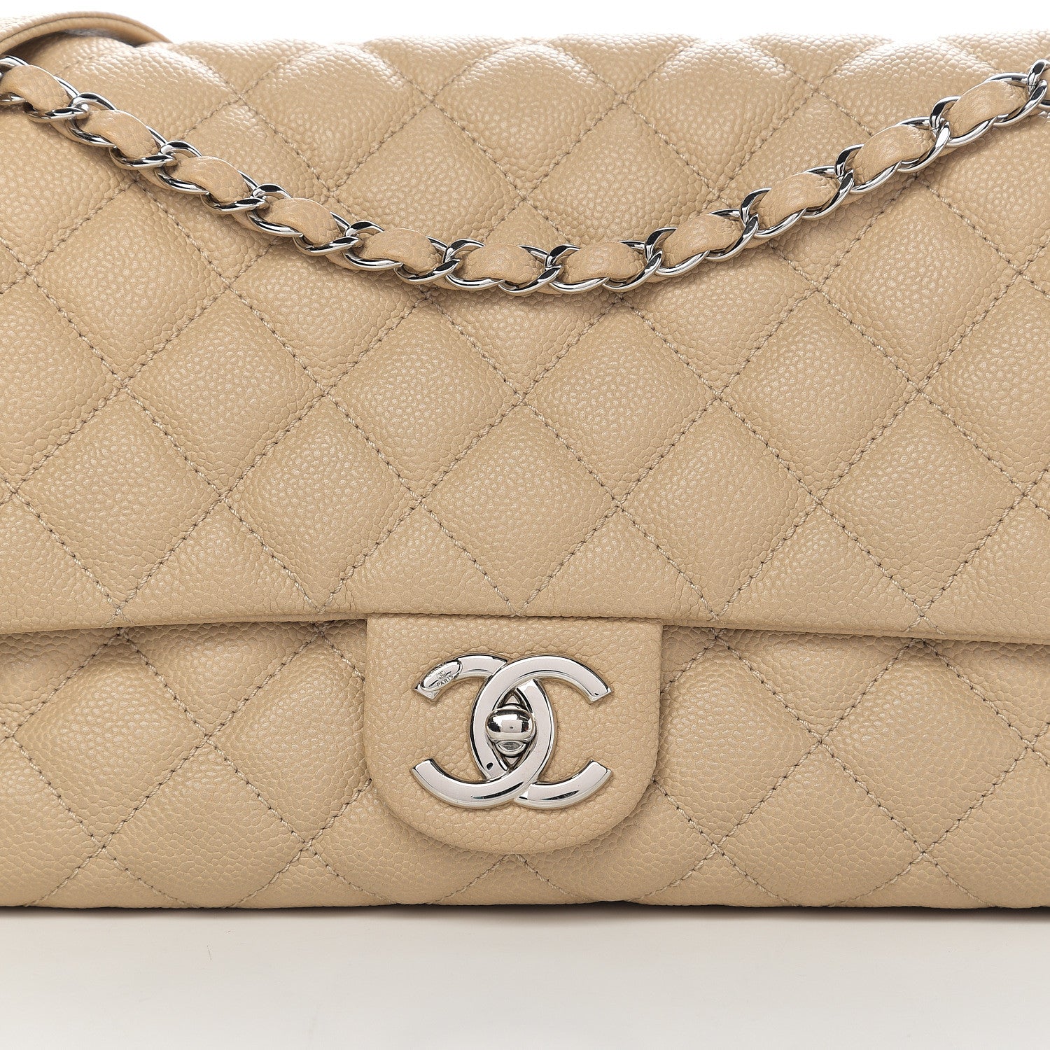 Chanel Caviar Quilted Jumbo Easy Flap Beige 10 of 10