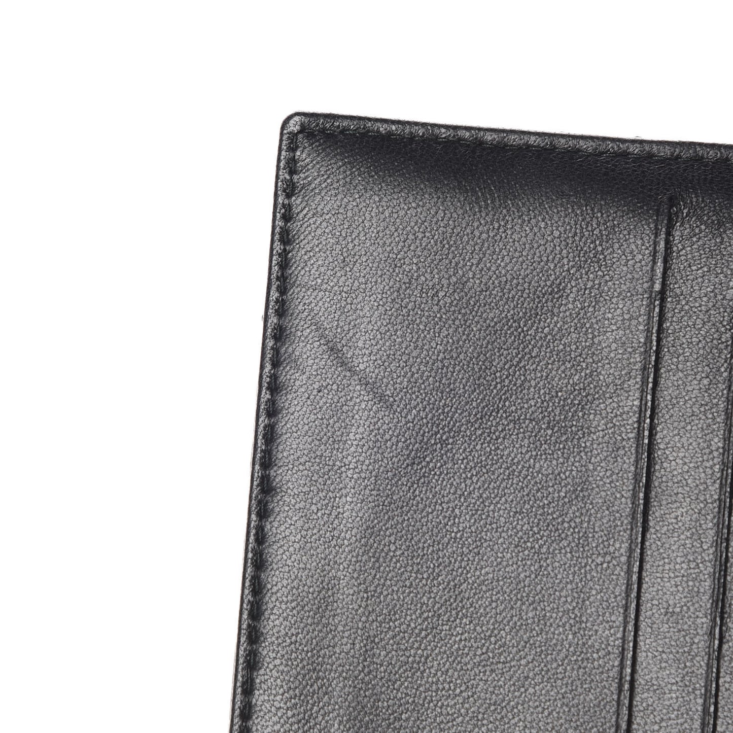 Sheepskin Chevron Card Holder Wallet Black