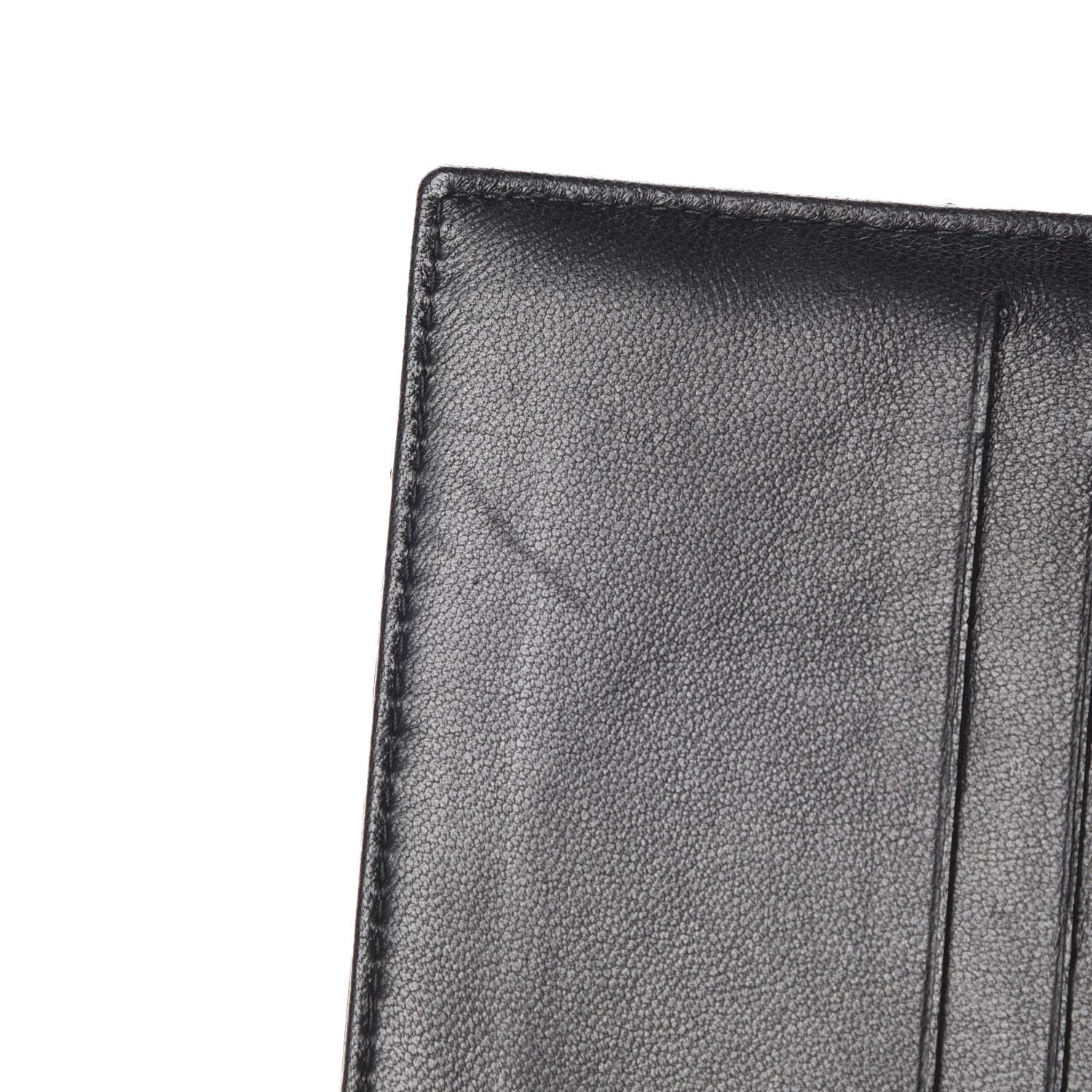Chanel Sheepskin Chevron Card Holder Wallet Black 8 of 10