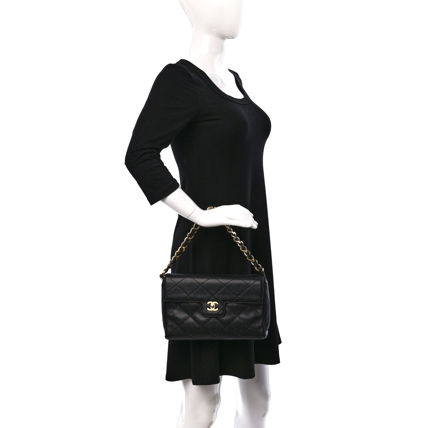 Chanel Caviar Quilted Shoulder Bag Black 2 of 9