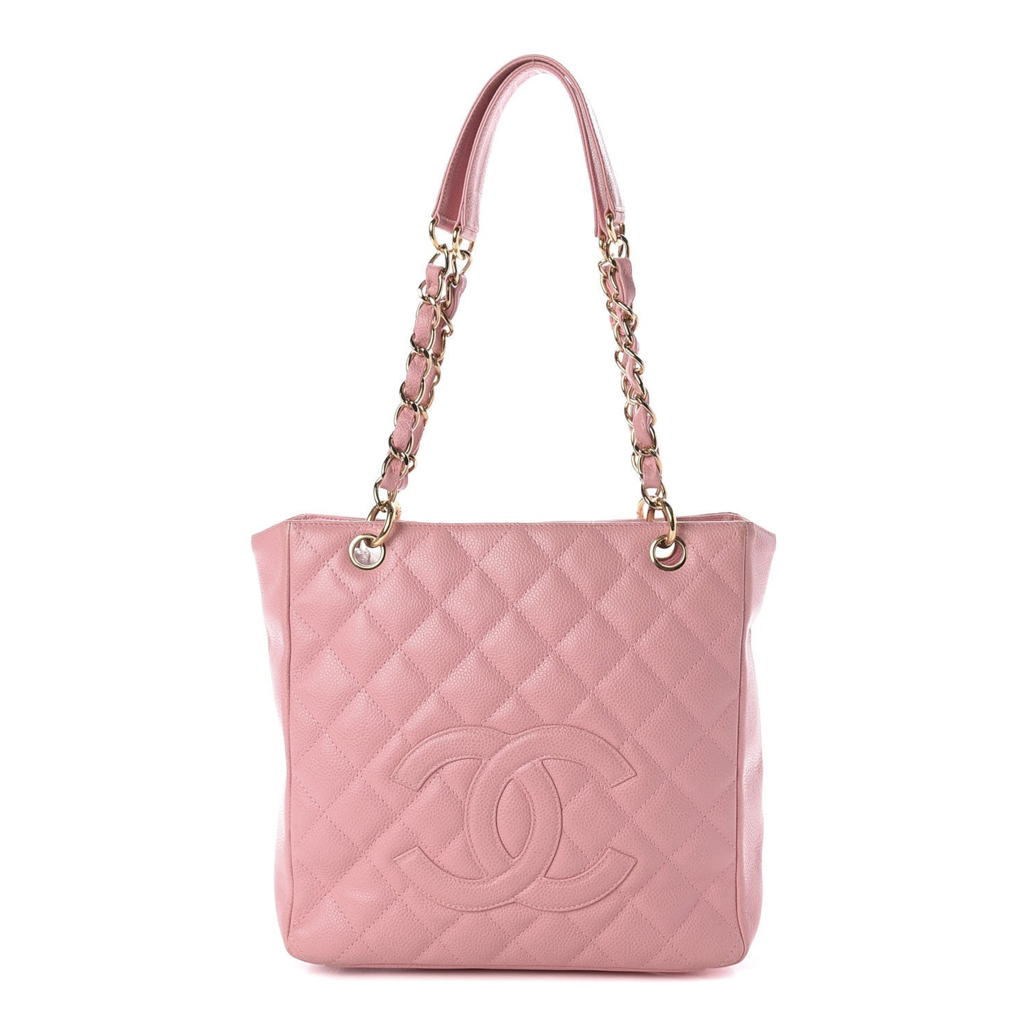 Caviar Quilted Petit Shopping Tote PST Pink