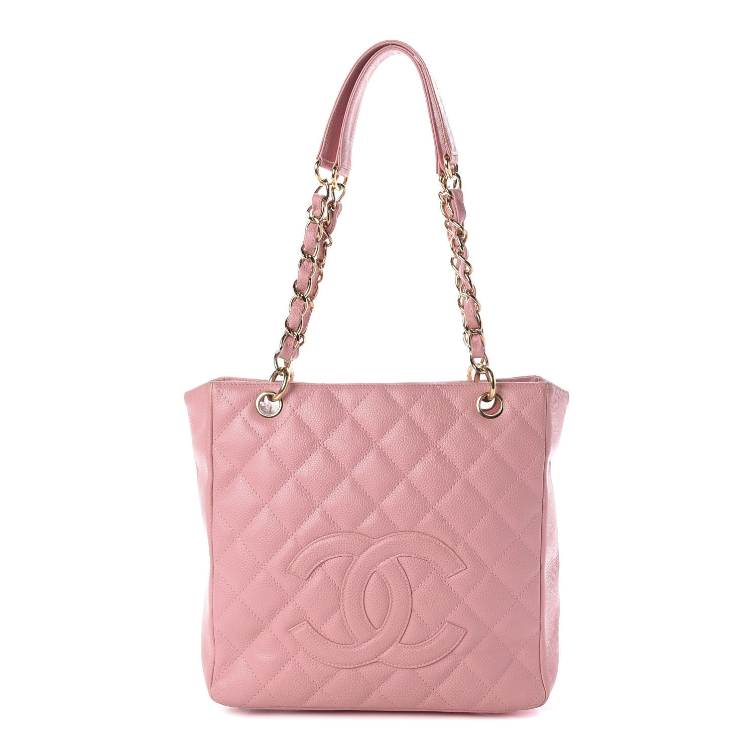 Chanel Caviar Quilted Petit Shopping Tote PST Pink 1 of 16