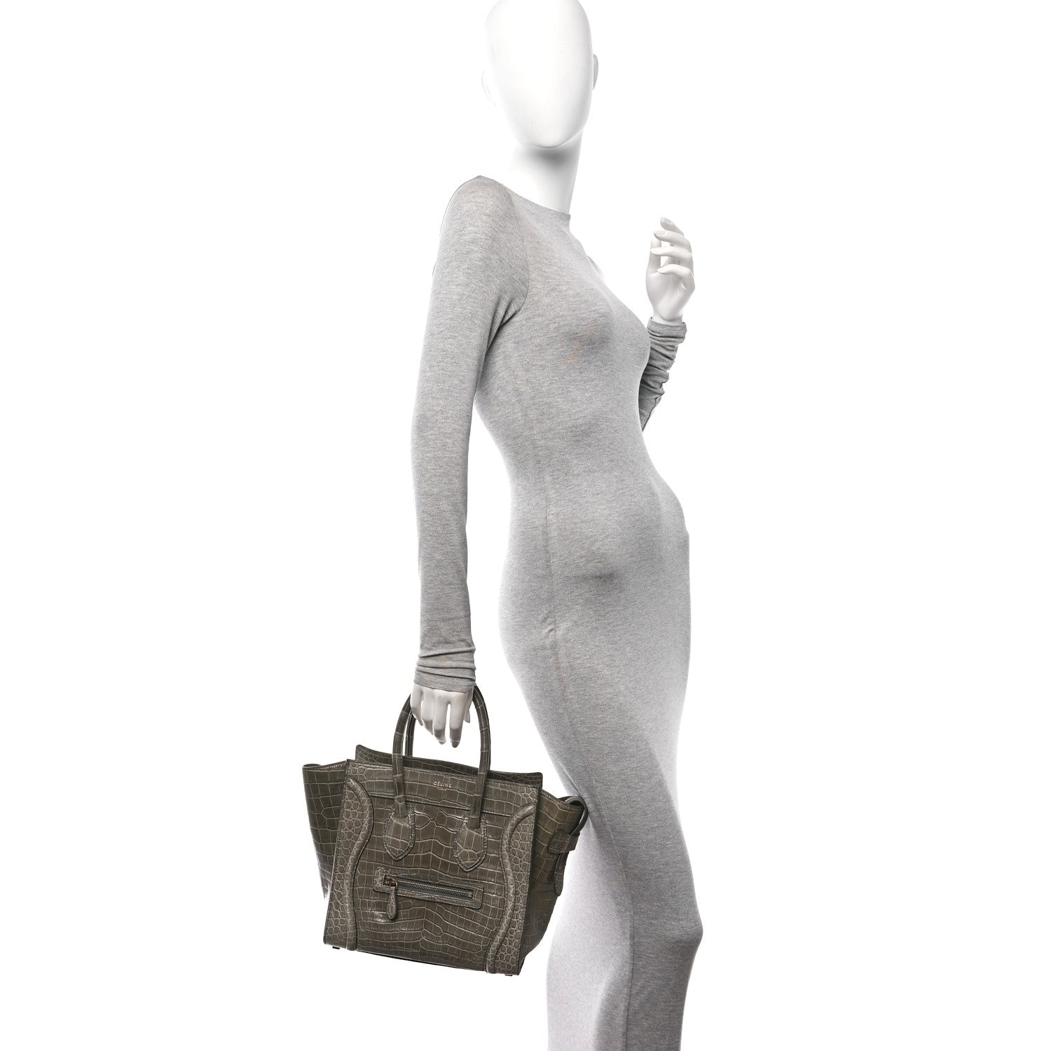 Celine Crocodile Micro Luggage Souris 2 of 9