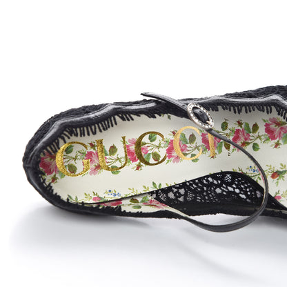 Gucci Lace Pizzo Venice Pumps 38.5 Black 7 of 10