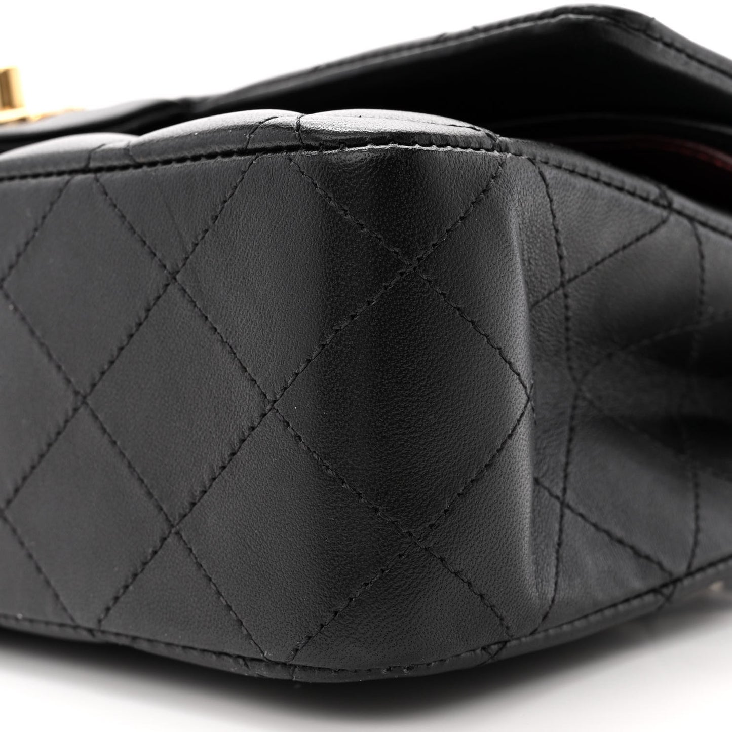 Lambskin Quilted Medium Double Flap Black