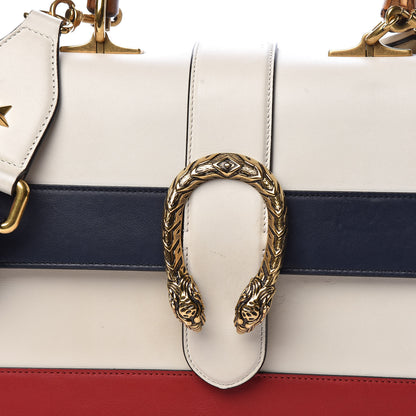 Gucci Calfskin Bamboo Web Medium Dionysus Top Handle Bag White Blue Hibiscus Red 8 of 17