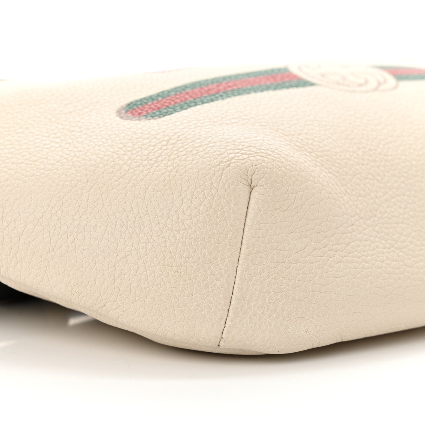 Grained Calfskin Logo Belt Bag White