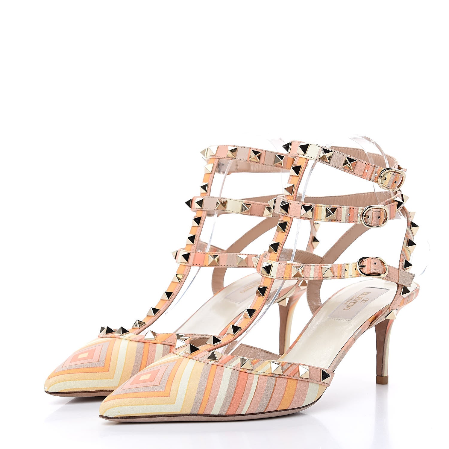 Valentino Garavani Nappa Native Couture 1975 Rockstud Ankle Strap 65mm Pumps 40 Mandarin Sorbet 3 of 7