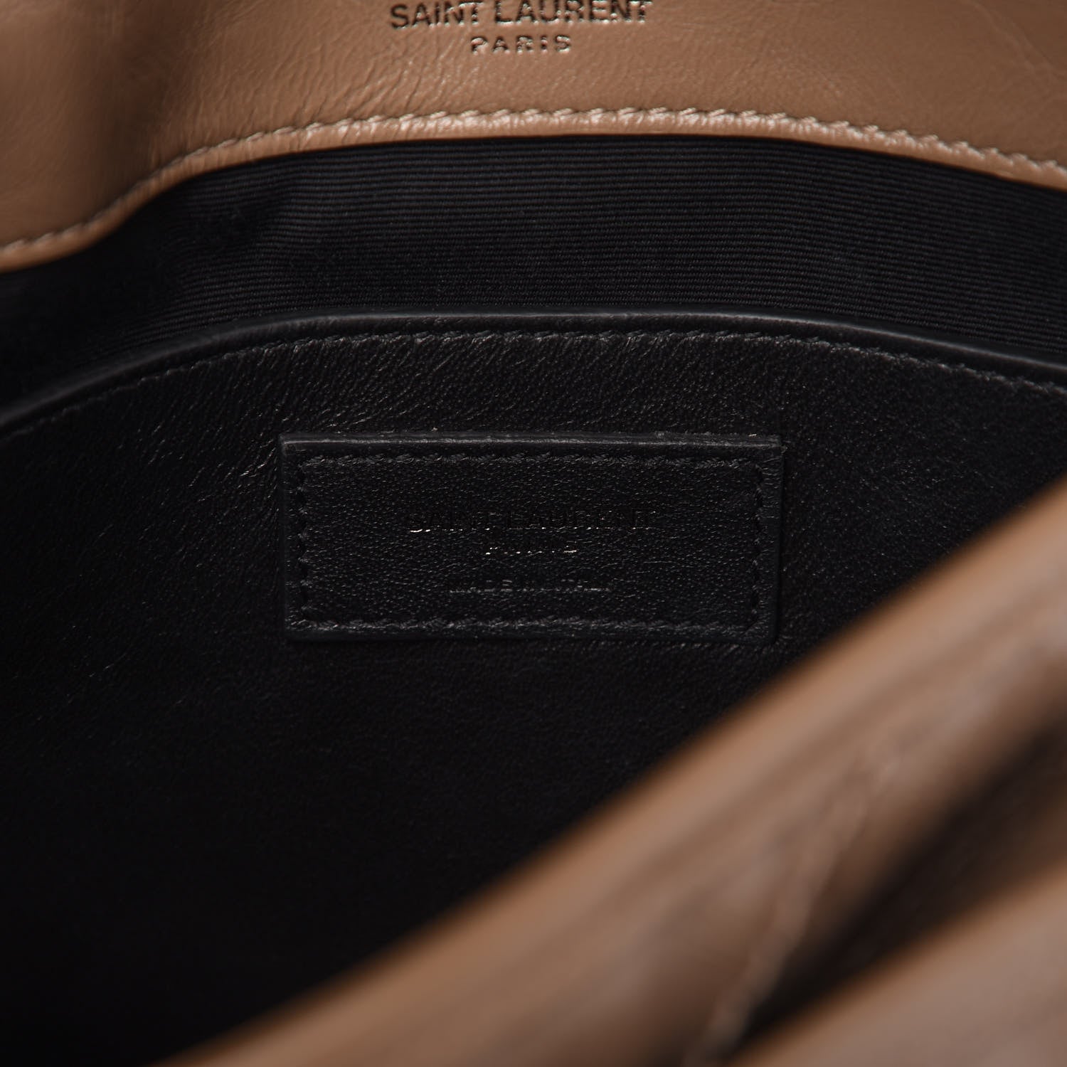 Saint Laurent Crinkled Calfskin Matelasse Monogram Baby Niki Chain Satchel Light Taupe 8 of 12