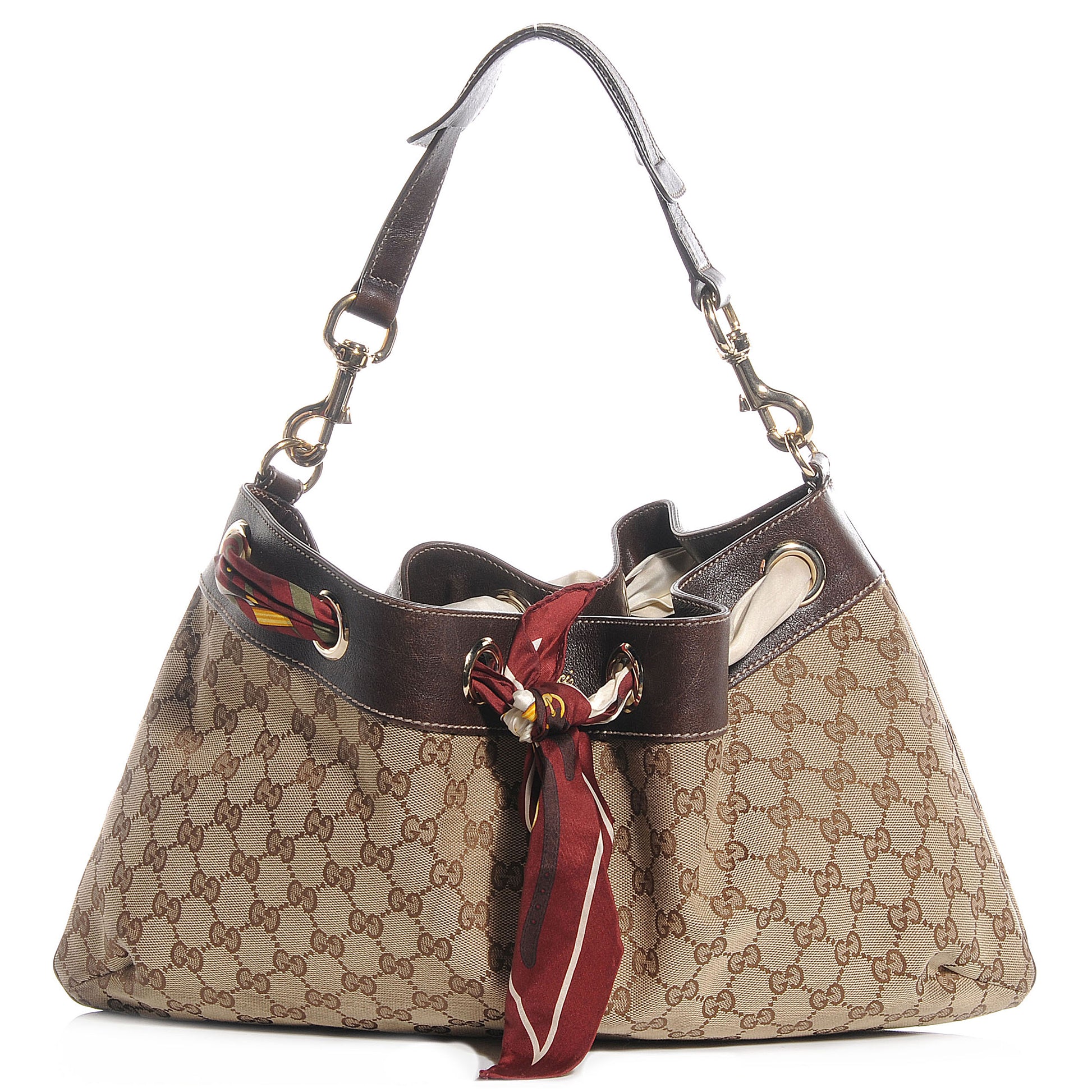 Gucci Monogram Positano Hobo Brown 1 of 7
