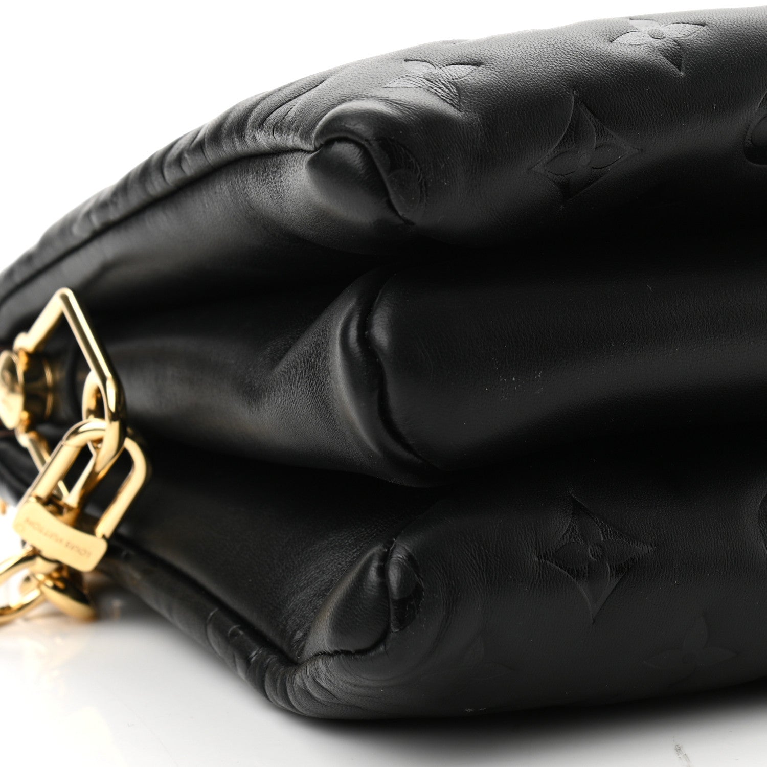 Louis Vuitton Lambskin Embossed Monogram Coussin PM Black 8 of 10