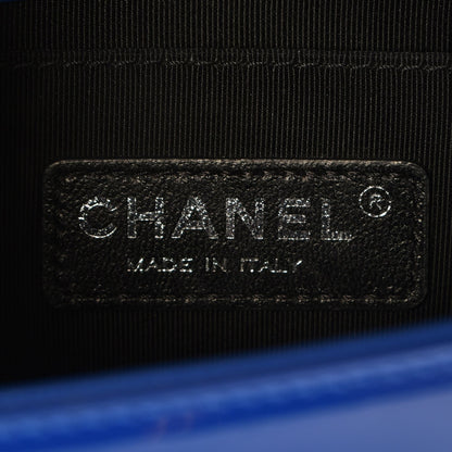 Chanel Patent Calfskin Quilted Small Plexiglass Boy Flap Blue 6 of 7