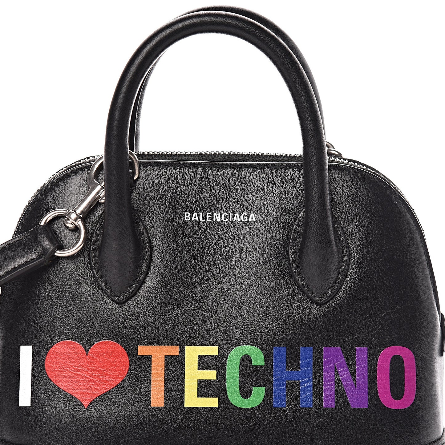 Calfskin I Love Techno XXS Ville Top Handle Bag Black Multicolor