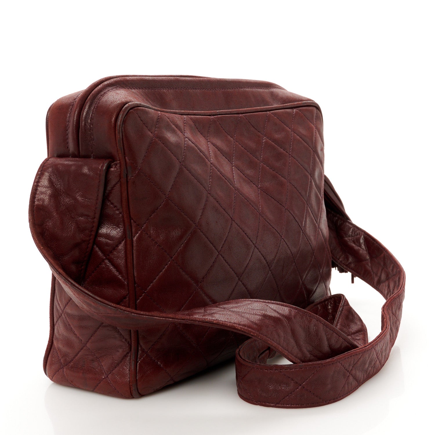Chanel Lambskin Quilted Tassel Camera Case Red 3 of 13