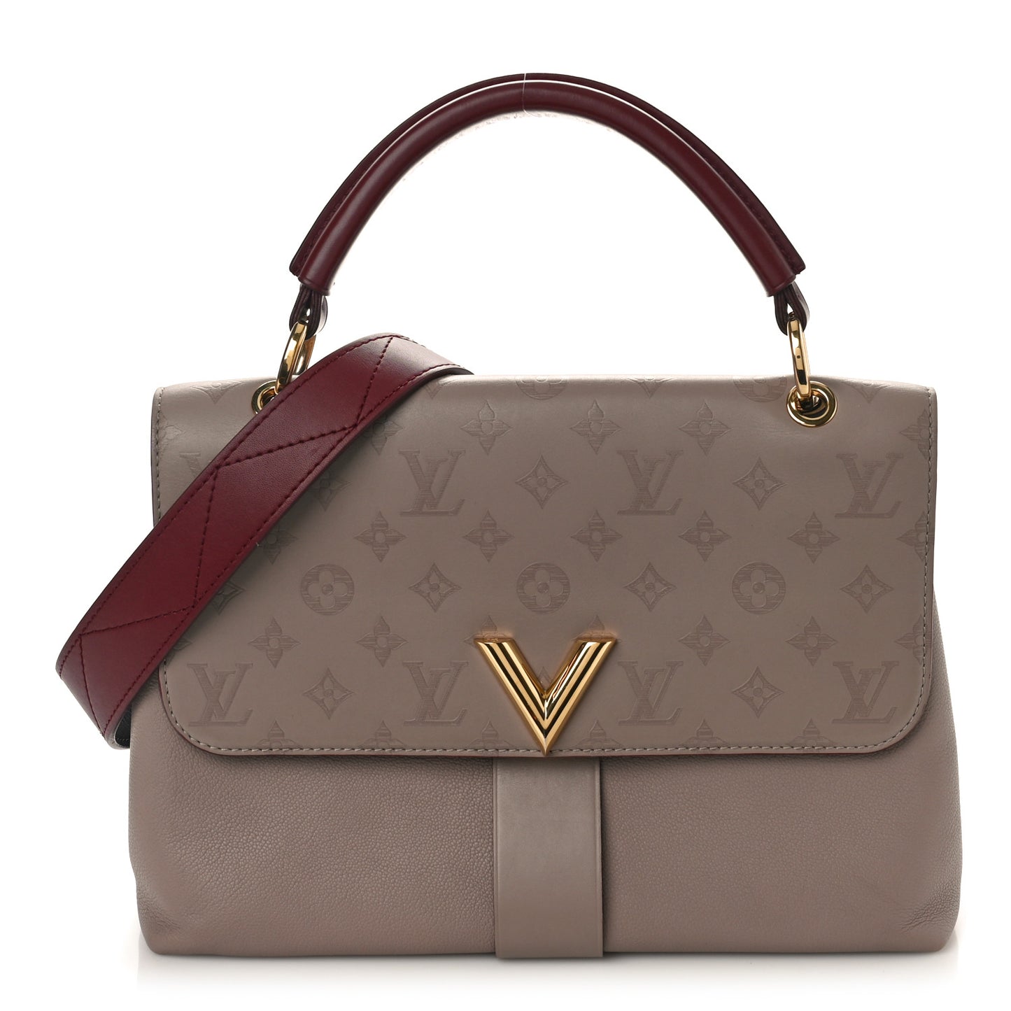 Calfskin Monogram Very One Handle Mastic Raisin