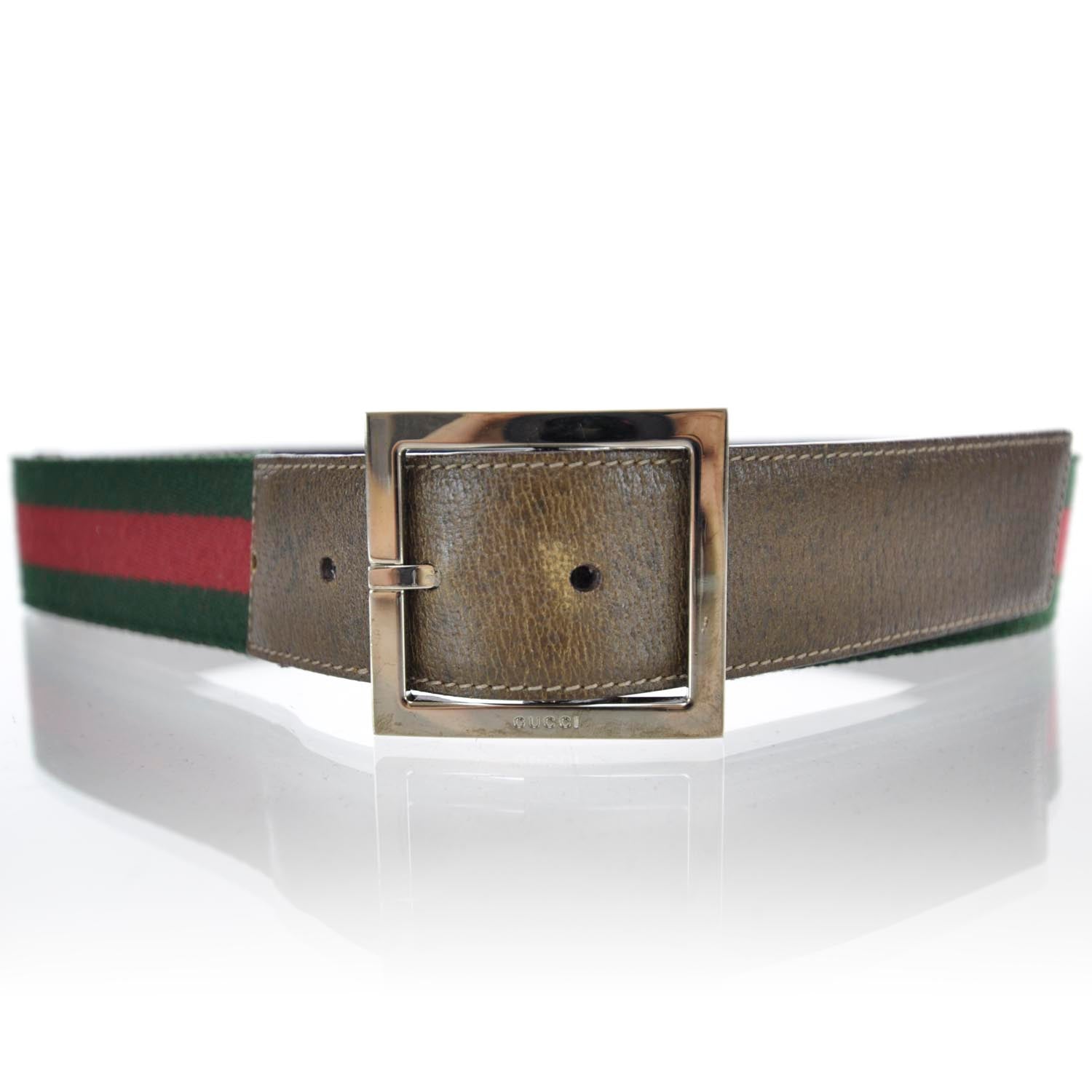 Gucci Leather Web Belt 85 34 1 of 5