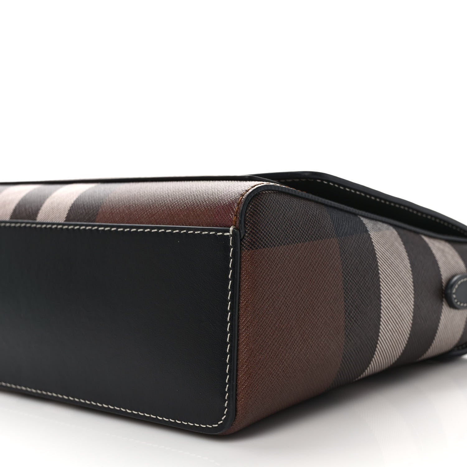 Burberry Calfskin Giant Check E-Canvas Note Crossbody Bag Dark Birch Brown 8 of 8