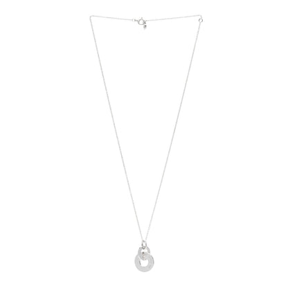 Tiffany Sterling Silver 1837 Double Interlocking Drop Pendant Necklace 3 of 7