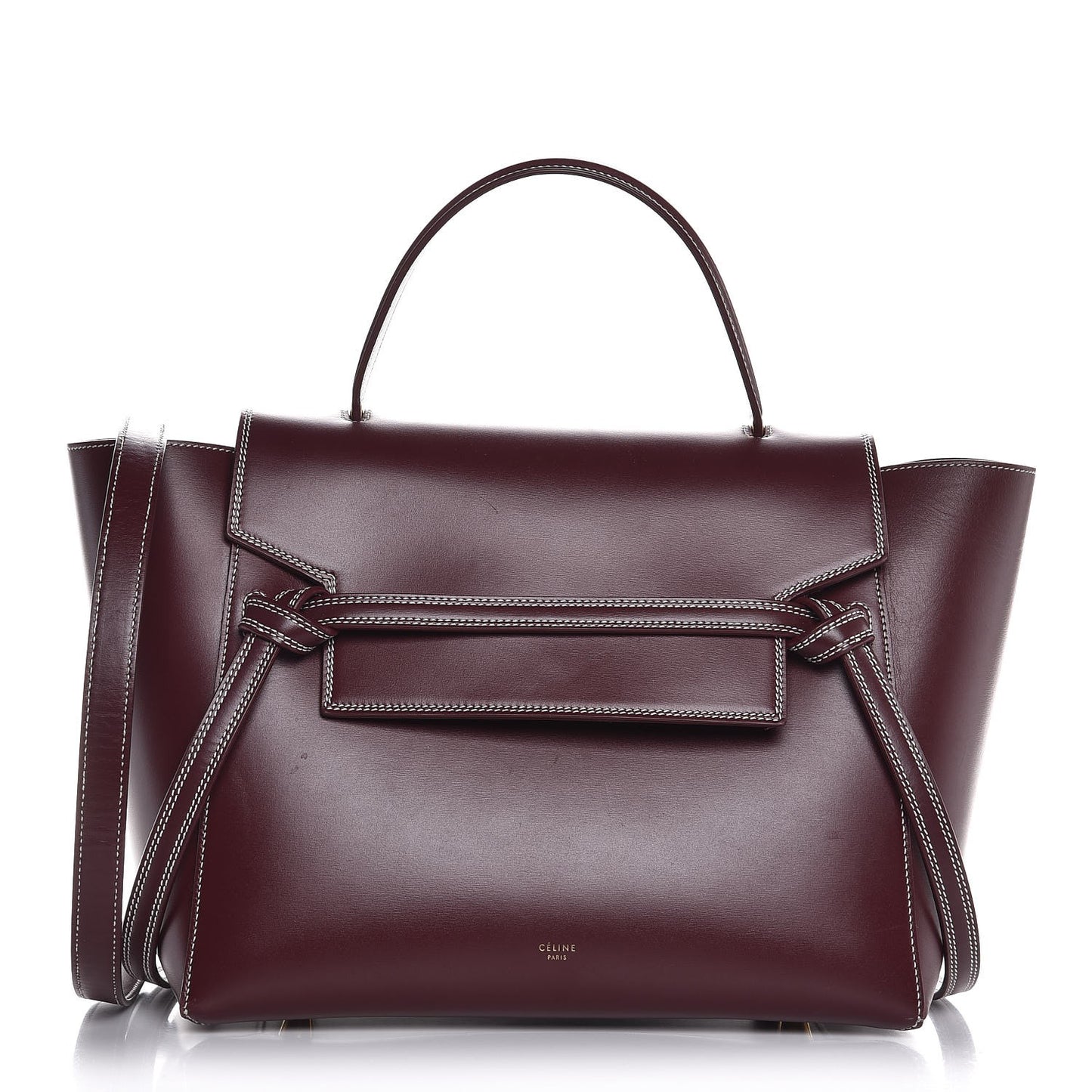 Natural Calfskin Mini Belt Bag Burgundy