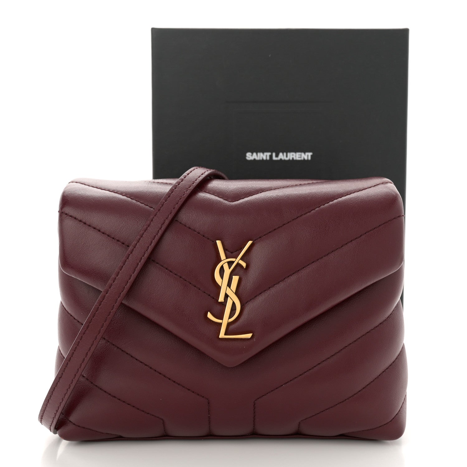 Saint Laurent Calfskin Y Quilted Monogram Toy Loulou Monogram Crossbody Bag Rouge Legion 12 of 12