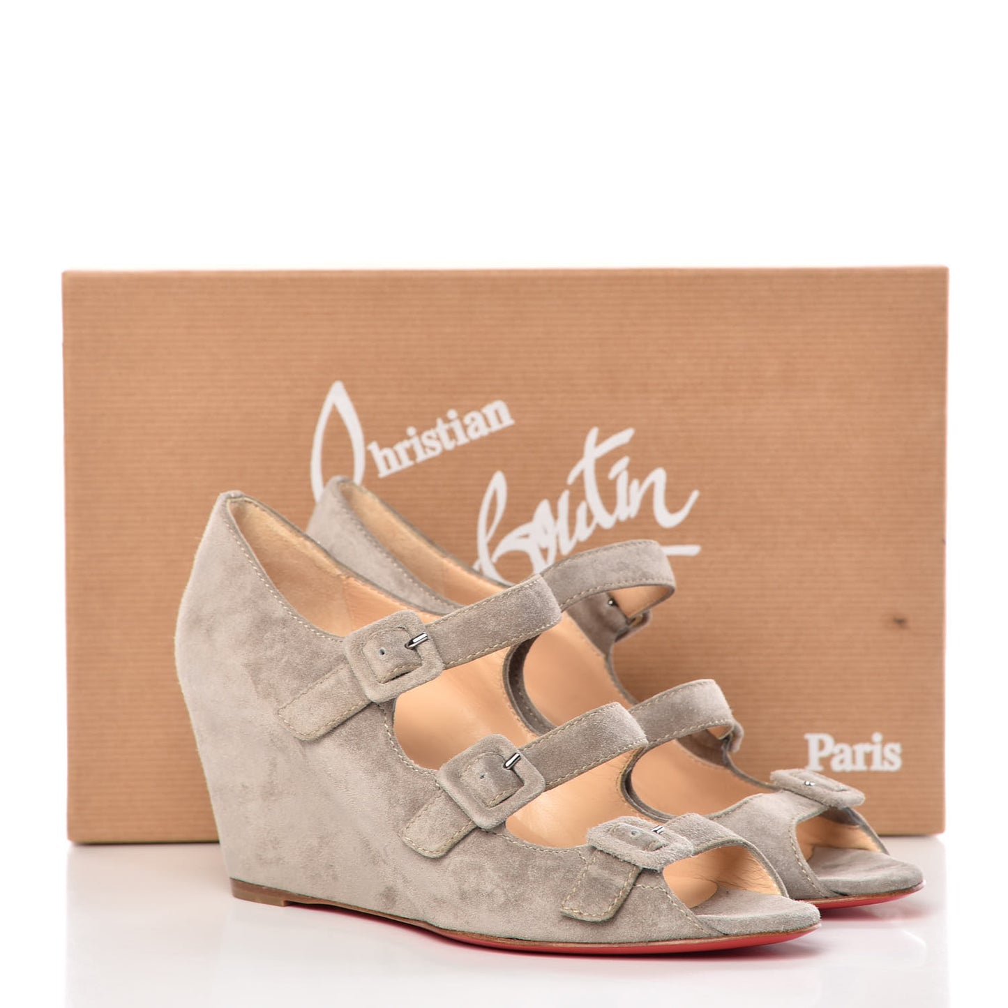 Veau Velours Janice 70 Open Toe Wedges 35 Elefante