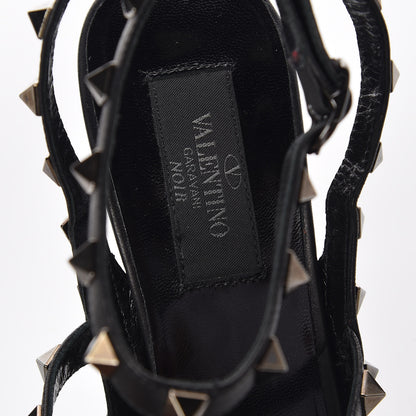 Valentino Garavani Patent Rockstud Ankle Strap Pumps 37.5 Black 9 of 13