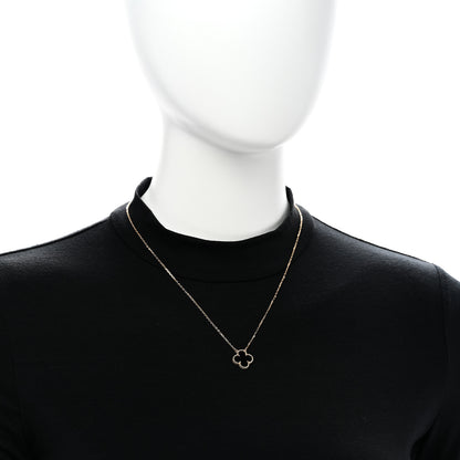 Van Cleef & Arpels 18K Yellow Gold Black Onyx Vintage Alhambra Pendant Necklace 2 of 6
