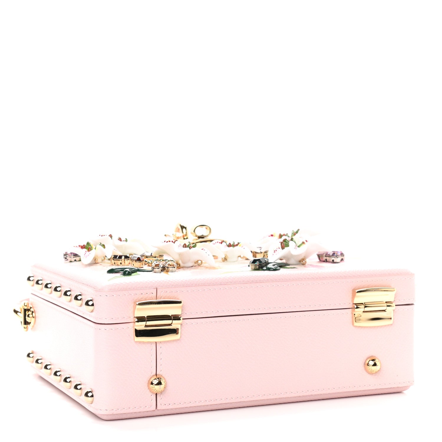 Dolce & Gabbana Dauphine Crystal Embellished Lily Box Bag Pink 4 of 8