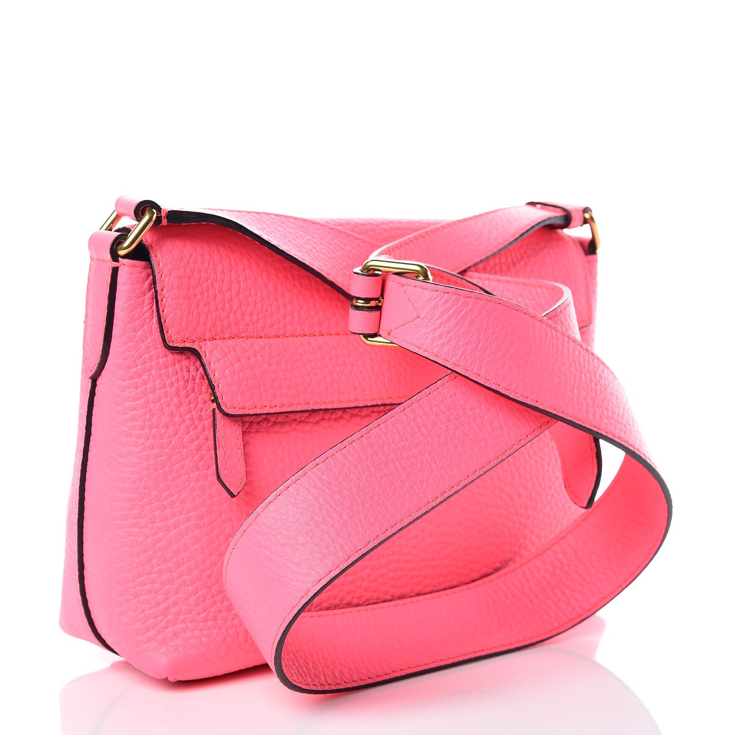 Burberry Calfskin Smooth Grain Small Burleigh Crossbody Bag Neon Pink 3 of 12