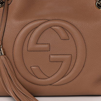 Gucci Pebbled Calfskin Medium Soho Chain Shoulder Bag Camelia 8 of 13