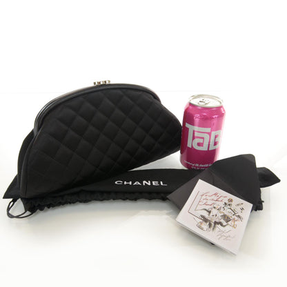 Chanel Satin Quilted Timeless Clutch Black 2 of 9