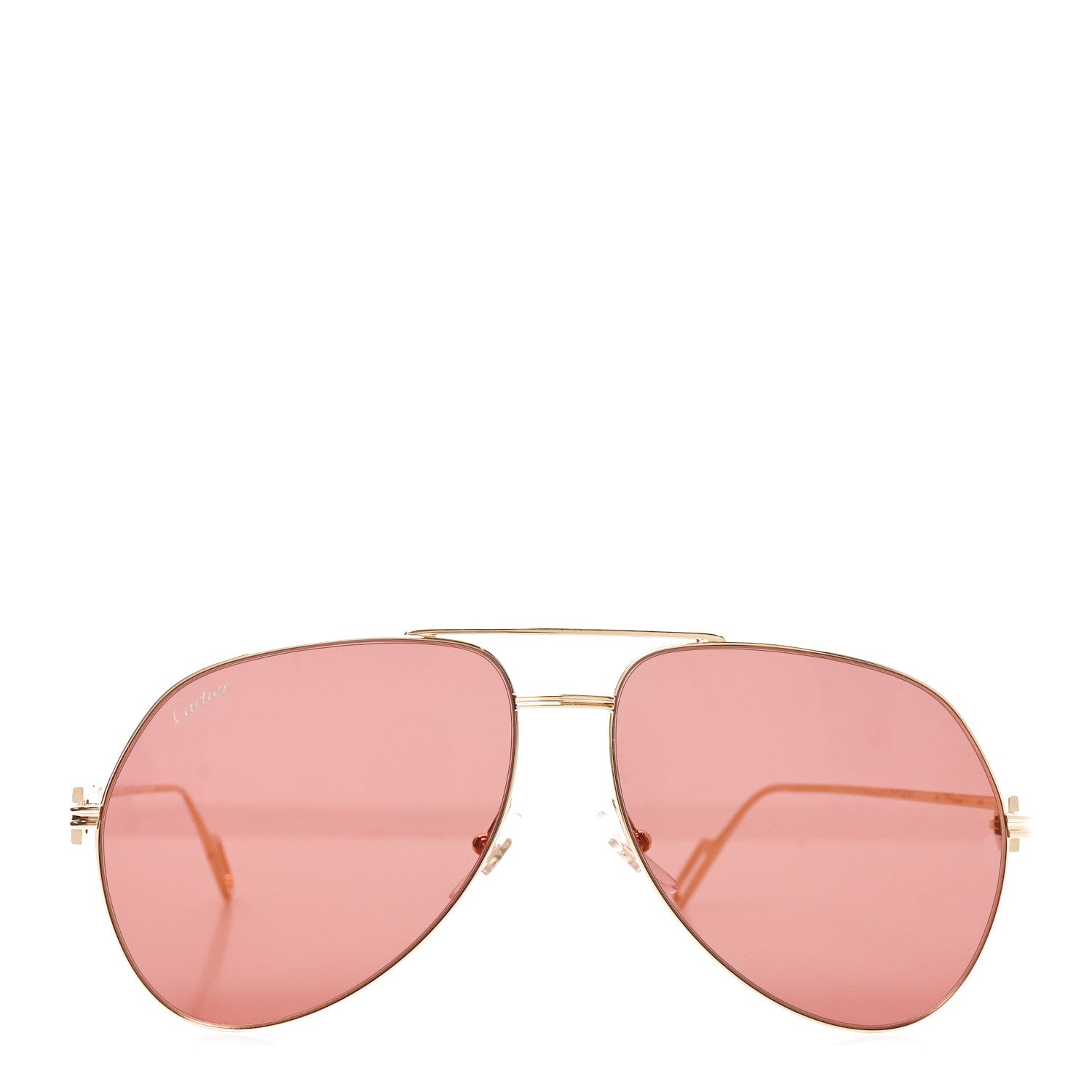 Cartier Santos Aviator Sunglasses CT0110S Gold 2 of 7