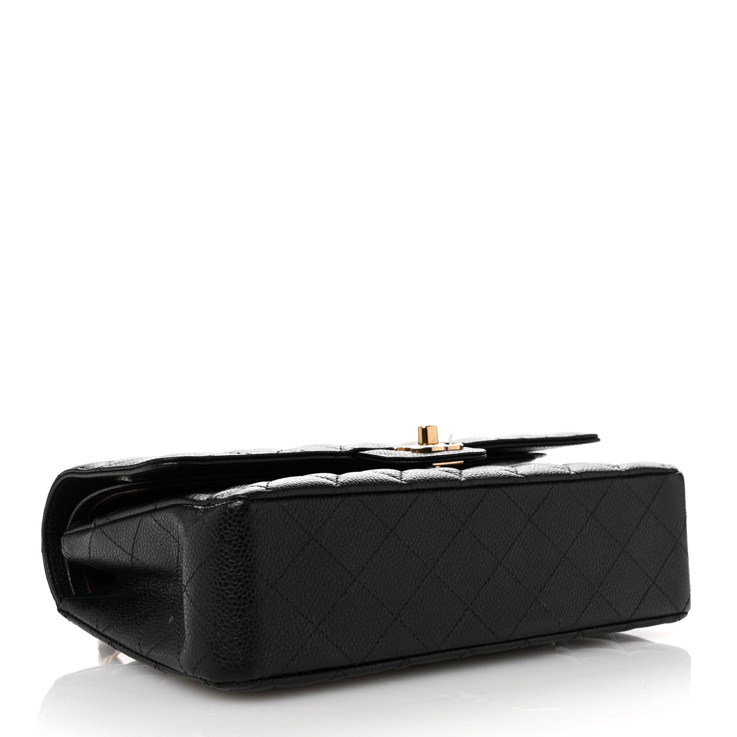 Caviar Quilted Medium Double Flap Black