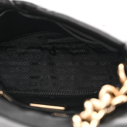 Prada Nappa Re-Nylon Triangle Quilted Patchwork System Flap Shoulder Bag Black 4 of 8