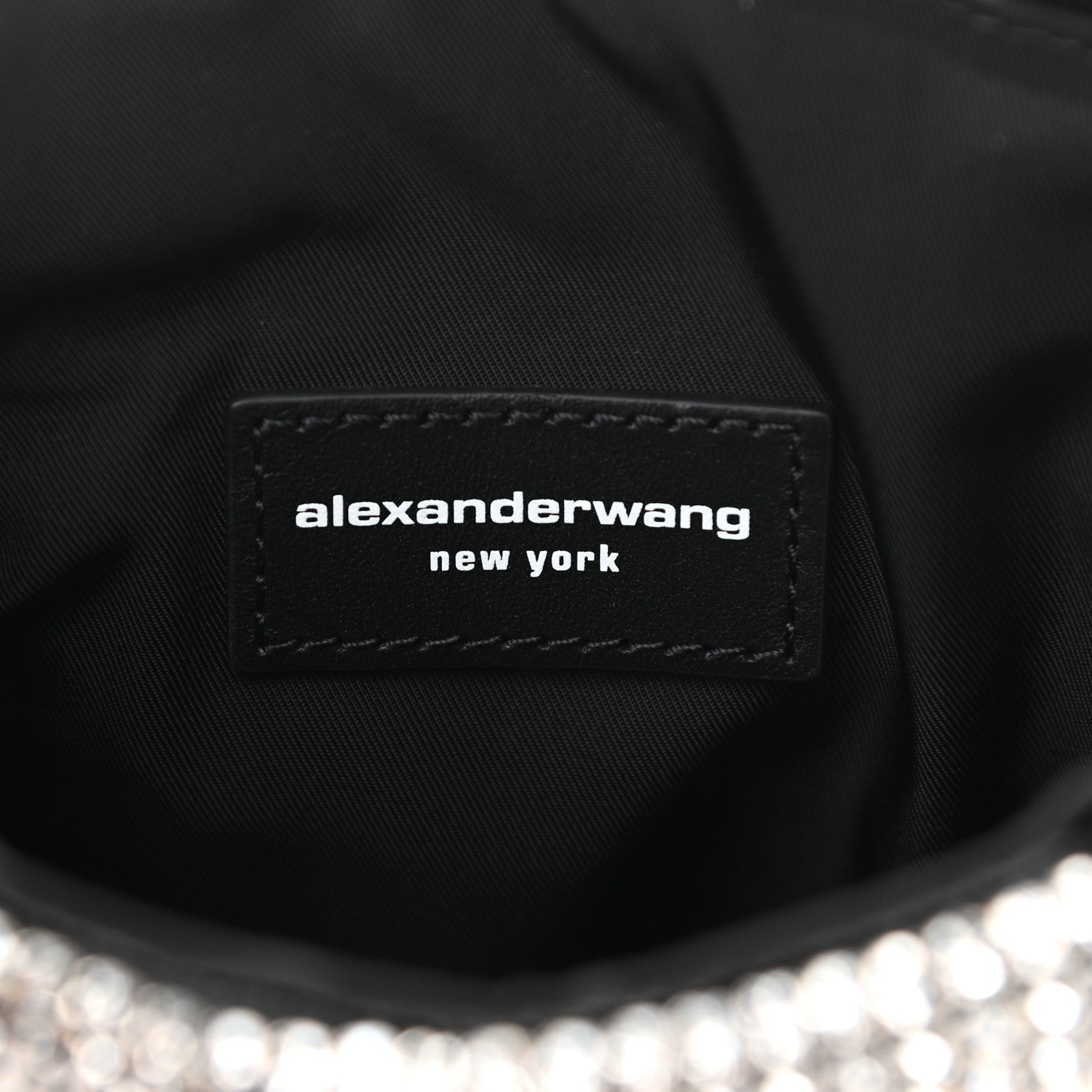 Alexander Wang Mesh Crystal Rhinestone Quilted Heiress Tote Black Silver 5 of 9