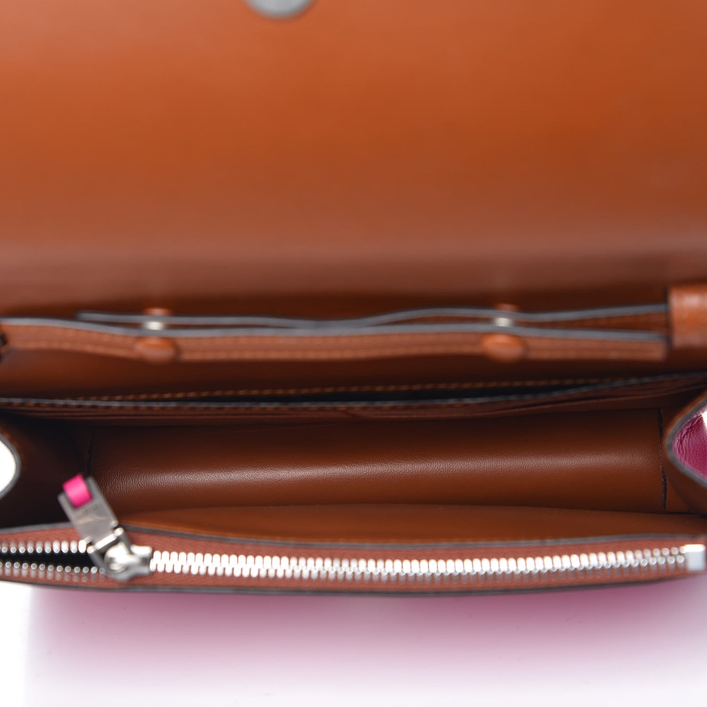 Lambskin Emblem Chain Wallet Cyclamen