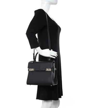 Delvaux Calfskin MM Tempete Satchel Black 2 of 11