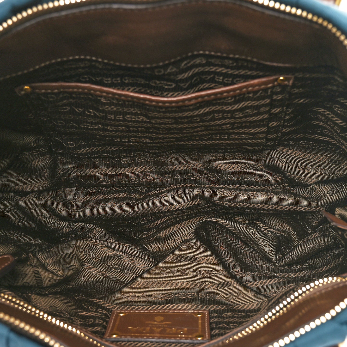Tessuto Nylon Soft Calfskin Shopping Satchel Blue