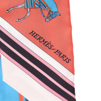 Hermes Silk Couvertures Nouvelles Twilly Blanc Vert Orange 3 of 5