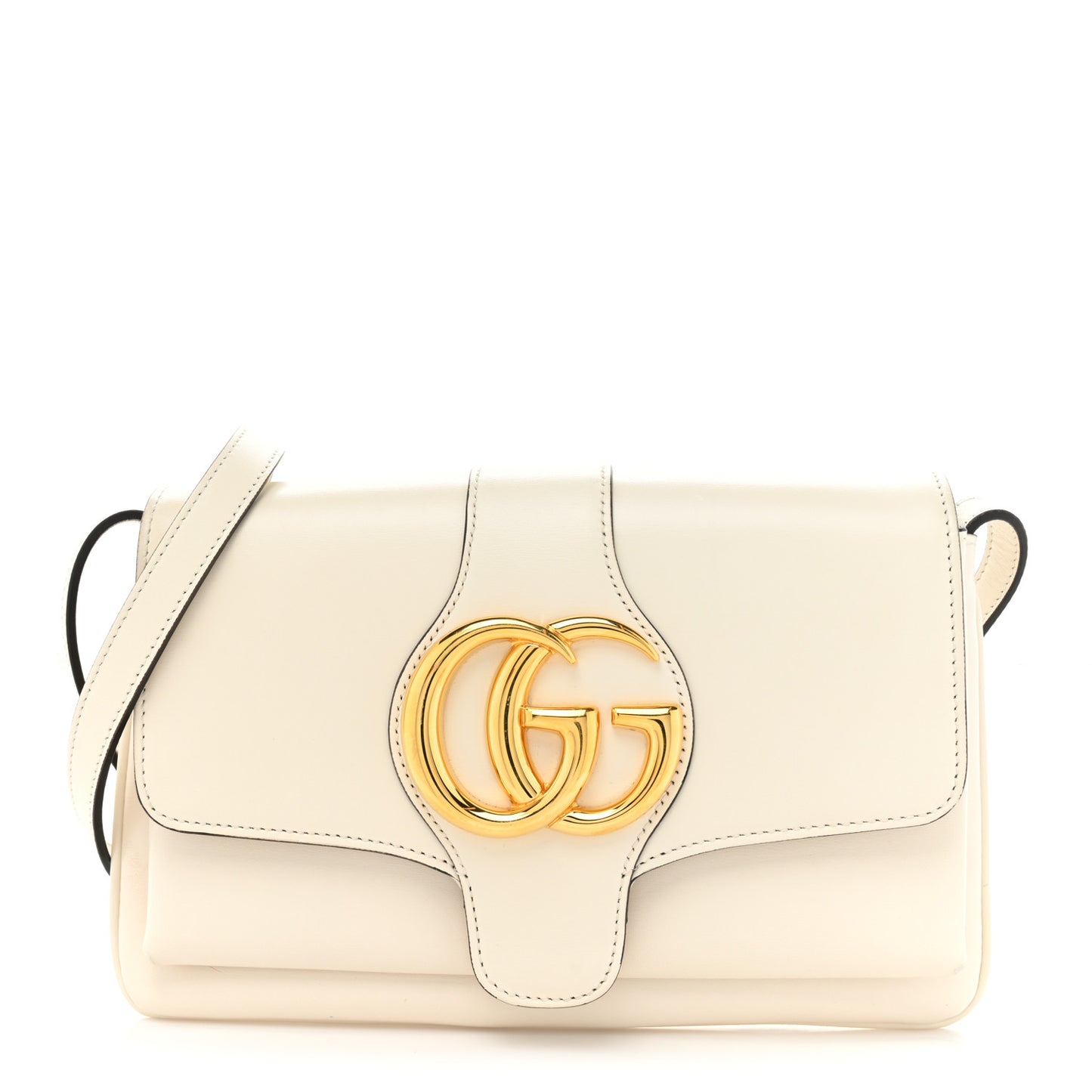 Calfskin Small Arli Flap Shoulder Bag Mystic White