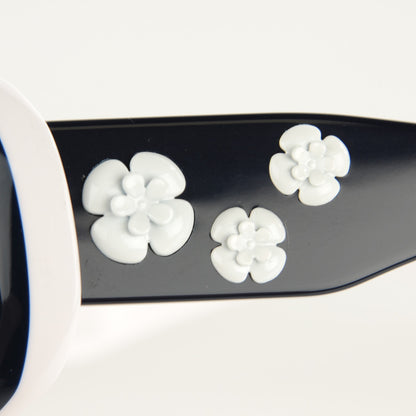 Chanel Camellia CC Sunglasses 5113 Blue White 6 of 7