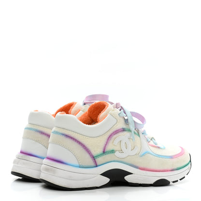 Chanel Wool Suede Calfskin CC Sneakers 35 Multicolor 4 of 9