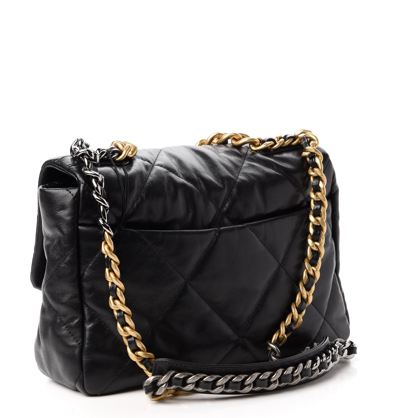 Goatskin Quilted Large Chanel 19 Flap Black
