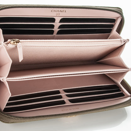 Chanel Caviar Quilted Boy Long Zip Around Wallet Black 5 of 8