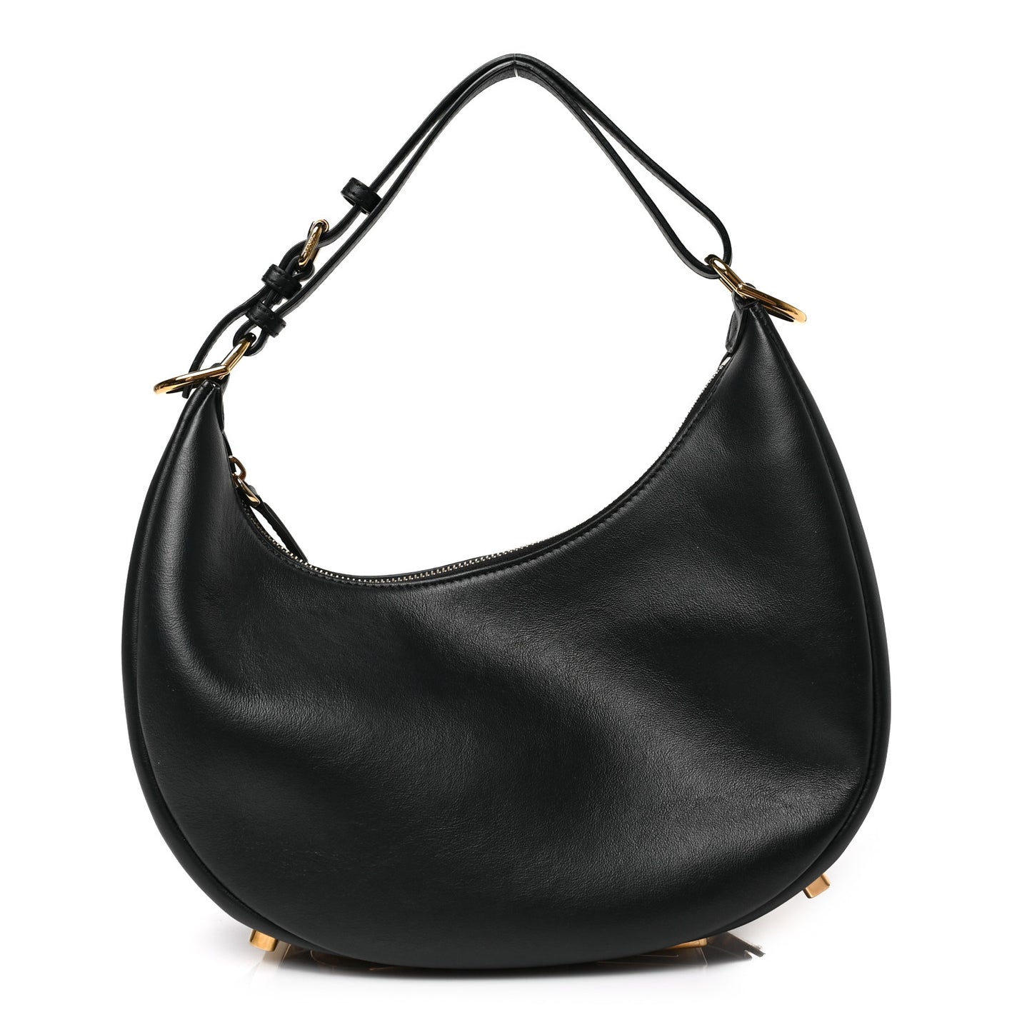 Vitello Grace Matte Small Fendigraphy Hobo Bag Black