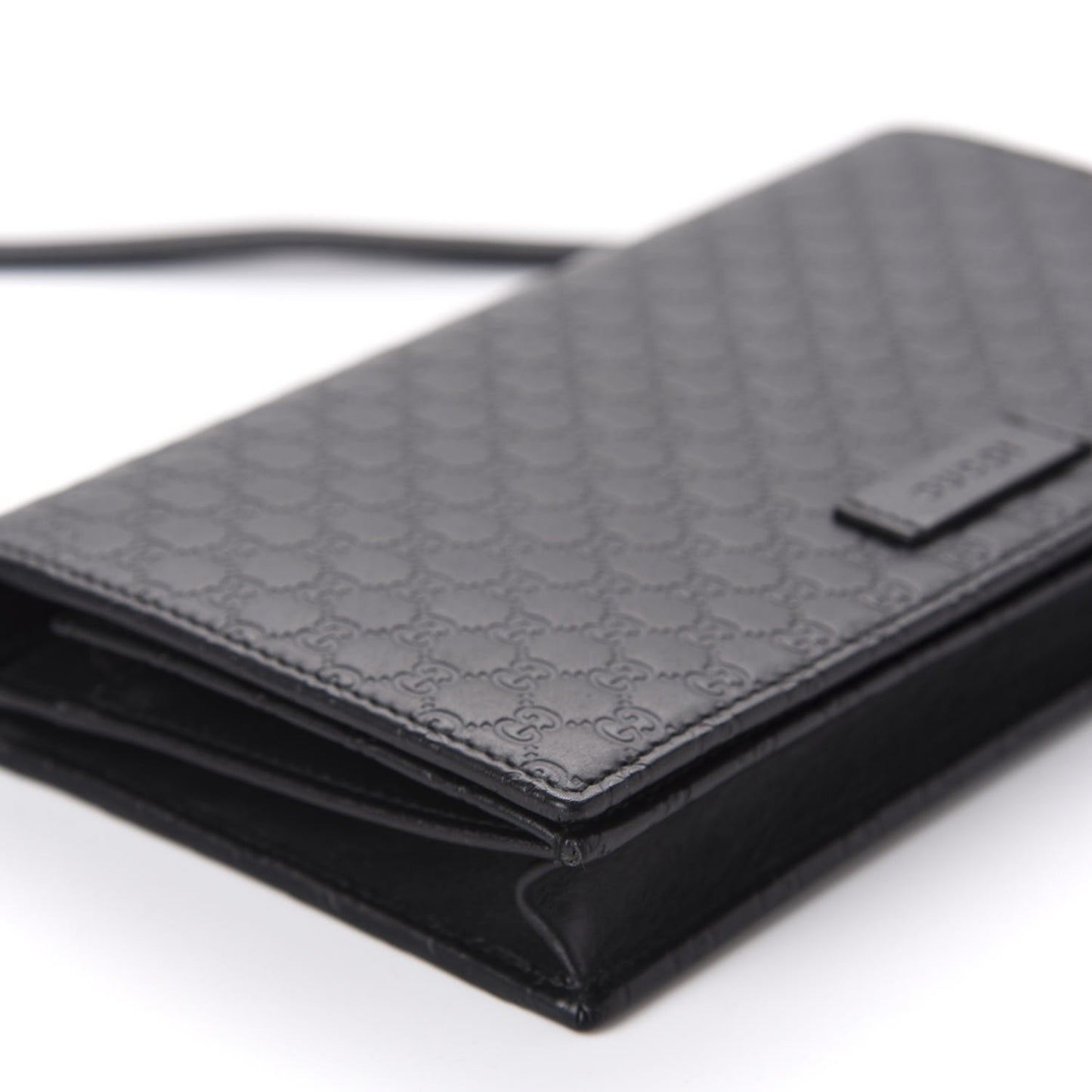 Microguccissima Crossbody Wallet Black
