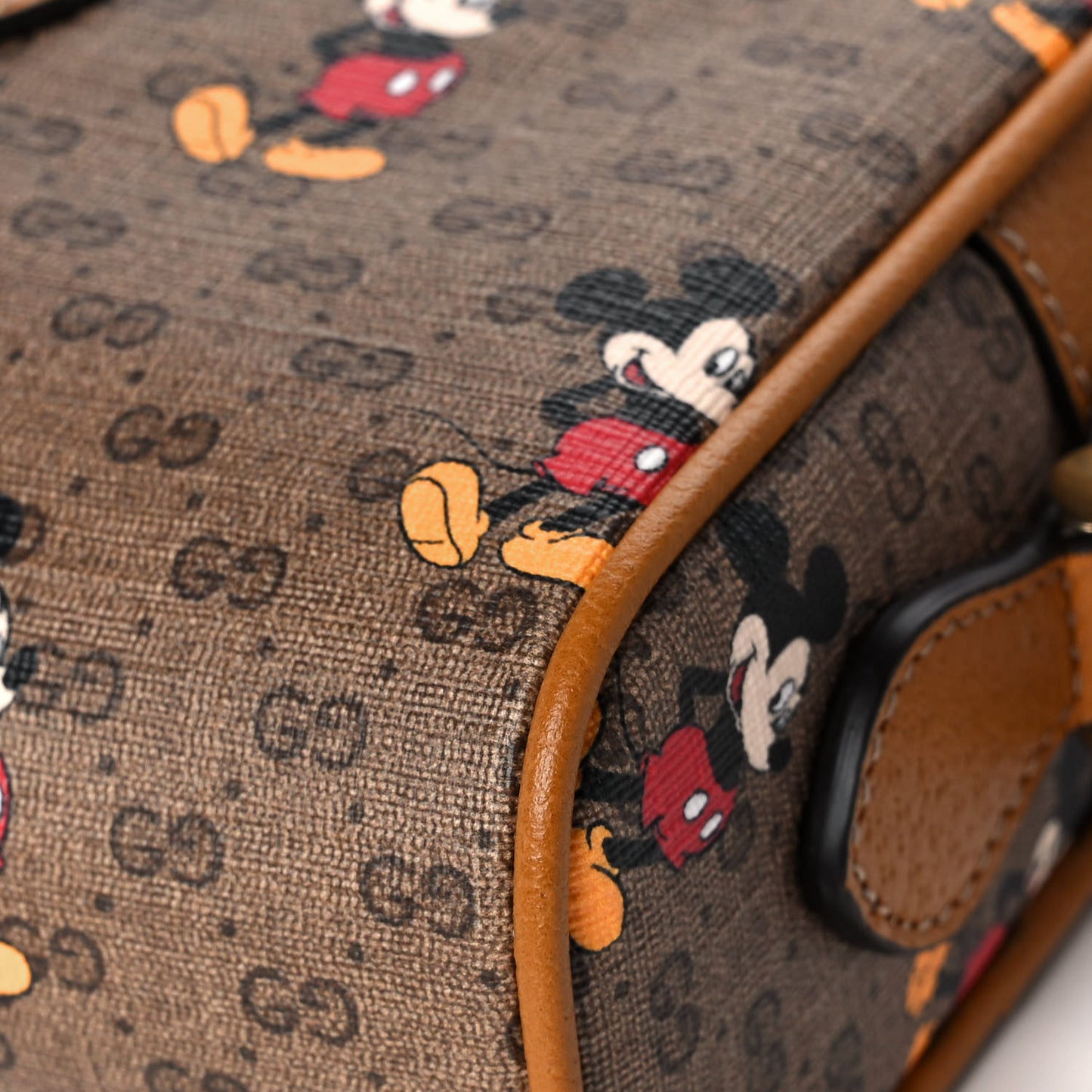 X DISNEY Mini Vintage GG Supreme Monogram Mickey Mouse Shoulder Bag Beige Vintage Sun Oil