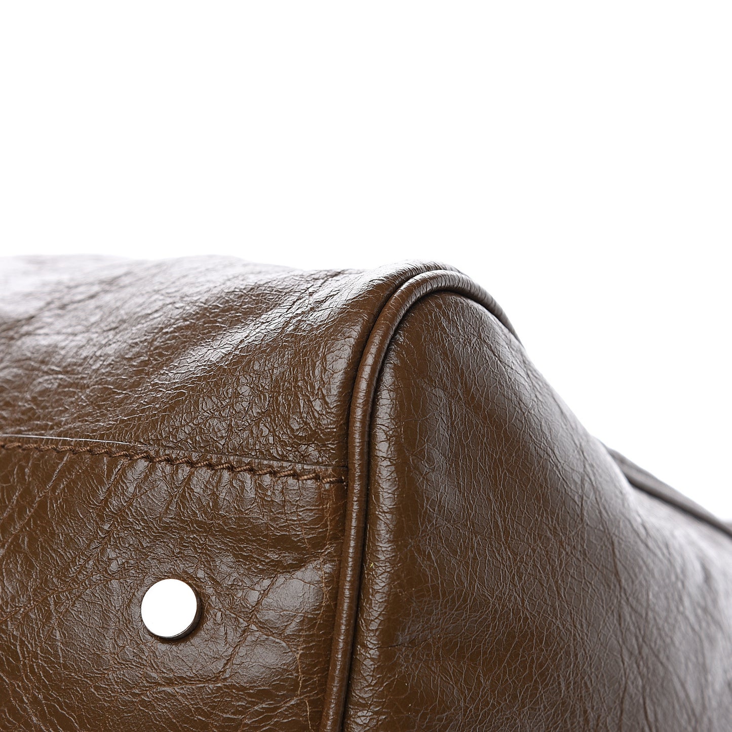 Agneau Classic Silver Hardware Weekender Brown