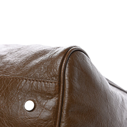 Balenciaga Agneau Classic Silver Hardware Weekender Brown 9 of 12
