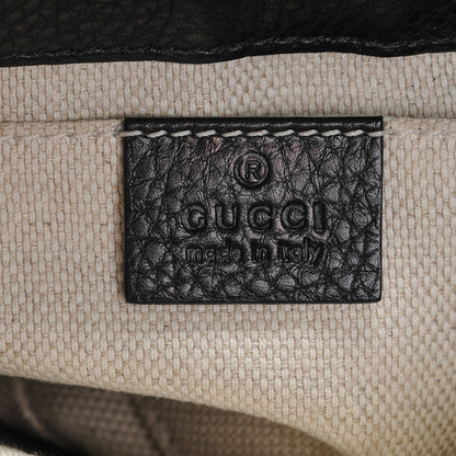 Gucci Pebbled Calfskin Small Soho Flap Crossbody Black 7 of 8